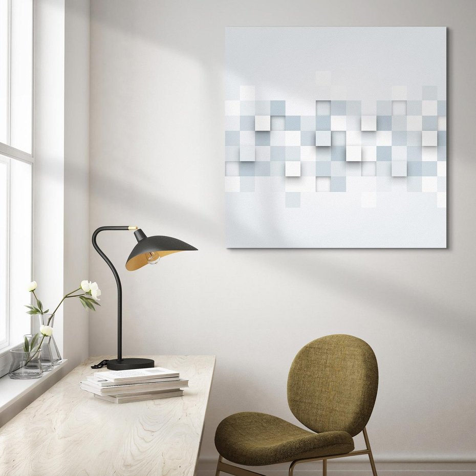 Obraz na płótnie 50x50 - Trójwymiarowe formy geometryczne - geometria, 3D