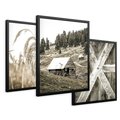 Zestaw obrazy w ramie 40x50 galeria - Chata, szopa, w, górach - rama czarna