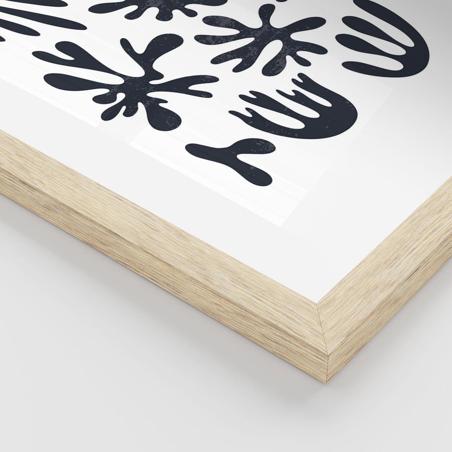 Plakat w ramie 30x40 - Rozmyte Granice Wspomnień - inspiracja mattise, abstrakcja - rama drewno