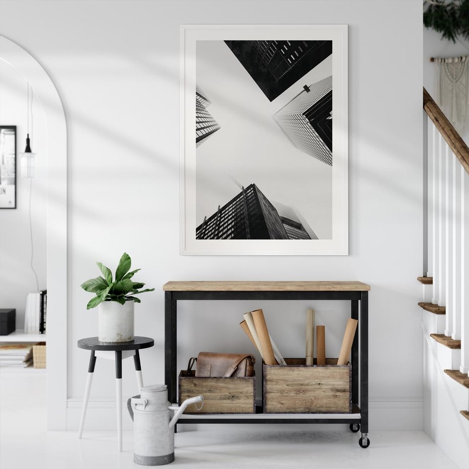 Plakat bez ramy 21x30 - Nowoczesna Dynamika - perspektywa, wieżowce