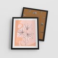 Plakat w ramie 40x50 - Kwiatowa Harmonia - minimalistyczny plakat, pudrowe kwiaty - rama czarna