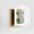Plakat w ramie 40x50 - Impulsy Kreatywności - abstrakcyjne żółte kwiaty, kompozycja - rama biała