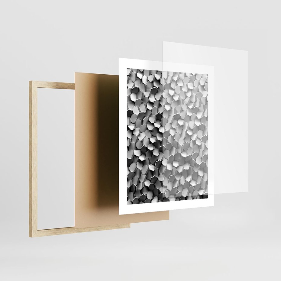 Plakat w ramie 40x50 - Odkryj głębię sztuki - graficzne, 3D - rama drewno