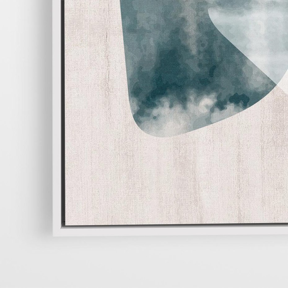 Obraz w ramie 100x70 - Minimalistyczne Plamy Farby - pastelowe geometryczne plamy, akwarela - rama biała