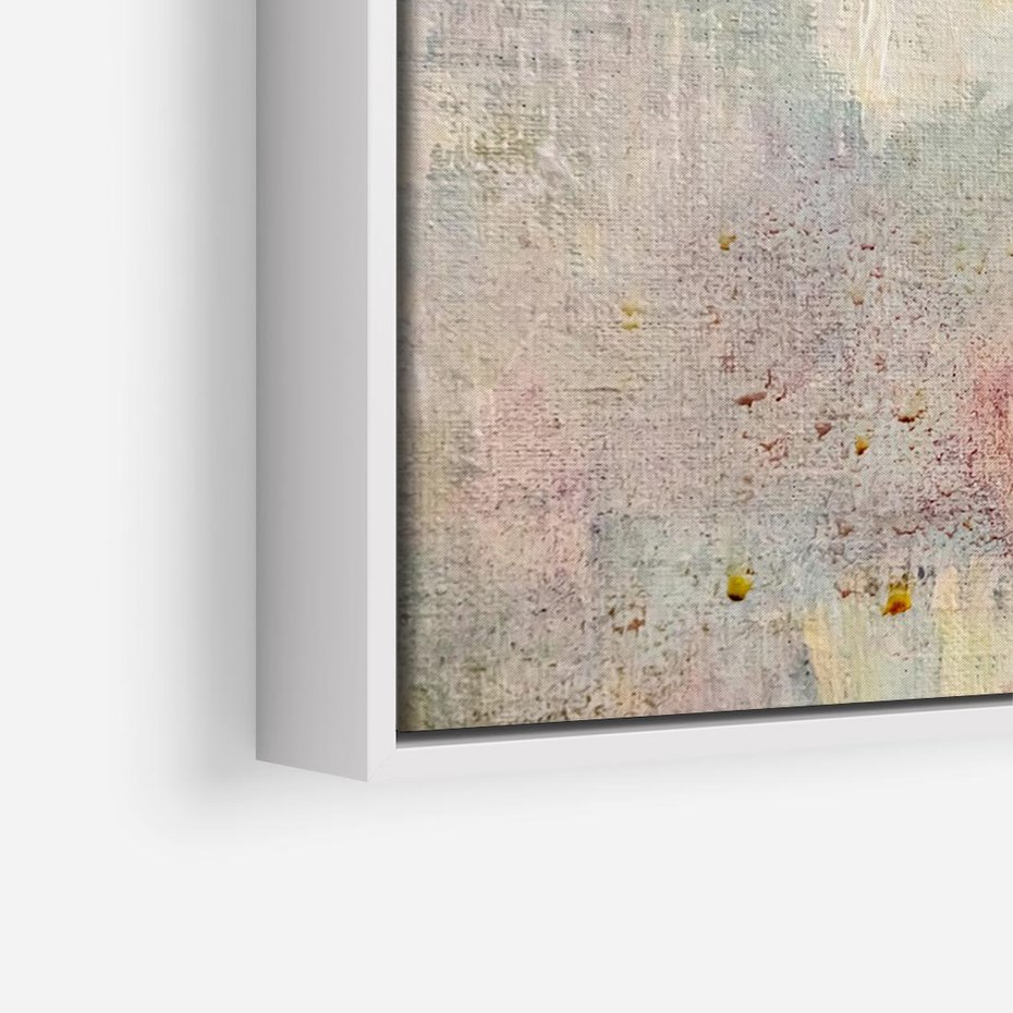 Obraz w ramie 100x70 - Miękka Melodia Pasteli - olejne płótno, pastelowe kolory - rama biała