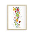 Plakat w ramie 30x40 - Kulinarne Inspiracje - owoce, woda - rama drewno