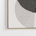 Obraz w ramie 50x50 - Boho Przenikanie Uroku - abstrakcyjna kompozycja, okręgi - rama drewno