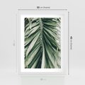 Plakat w ramie 30x40 - Spokojna Piękność Palmowych Liści - palma, liście palmy - rama biała