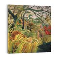 Obraz na płótnie 70x70 - "Tygrys w tropikalnej burzy" (1891) Henri Rousseau - Reprodukcja - reprodukcja, obraz na płótnie