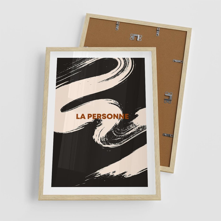 Plakat w ramie 50x70 - Ciemna Abstrakcja - abstrakcja w ciemnych kolorach, czarny - rama drewno