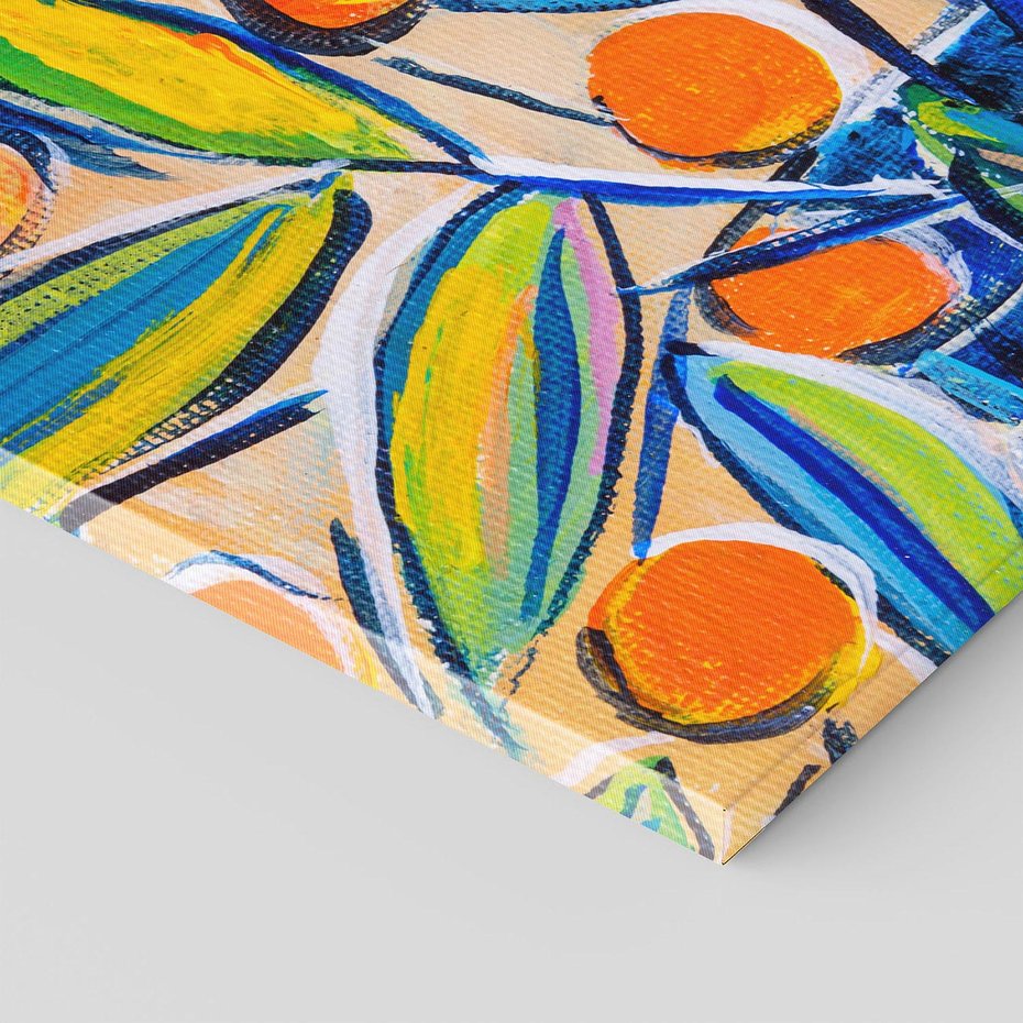 Obraz na płótnie 50x50 - Cytrusowa Abstrakcja - abstrakcja, owoce cytrusowe