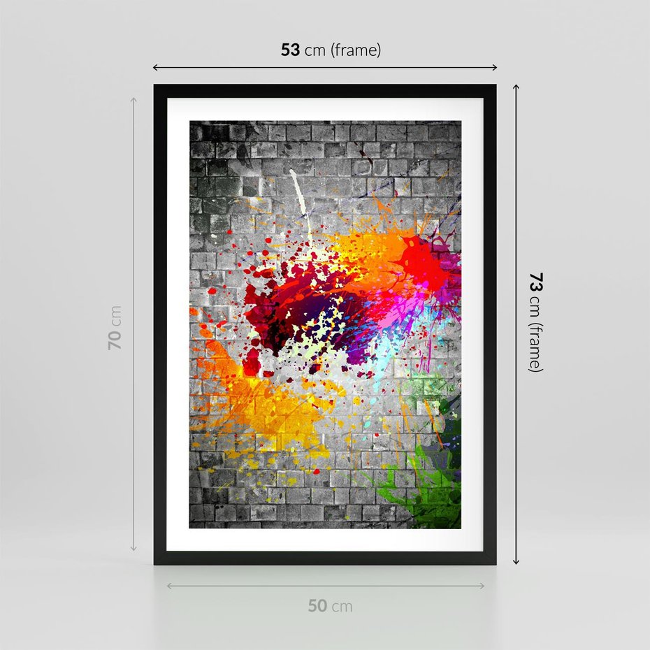 Plakat w ramie 50x70 - Ekspresja Graffiti - farba, graffiti - rama czarna
