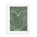 Plakat w ramie 50x70 - Zieleń Kształtująca Spokój - zielony plakat, roślinne inspiracje - rama biała
