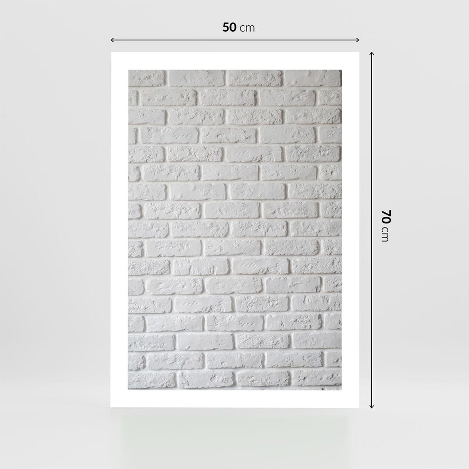 Plakat bez ramy 50x70 - Wymiarowa Struktura - ściana, cegła