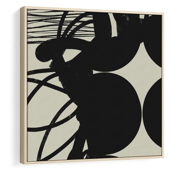 Obraz w ramie 50x50 - Modernistyczne Refleksje - abstrakcja, mroczny klimat - rama drewno