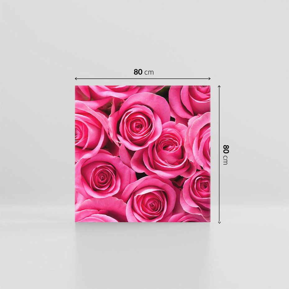 Obraz na płótnie 80x80 - Romantyczne róże w pełnym rozkwicie - róże, kwiaty