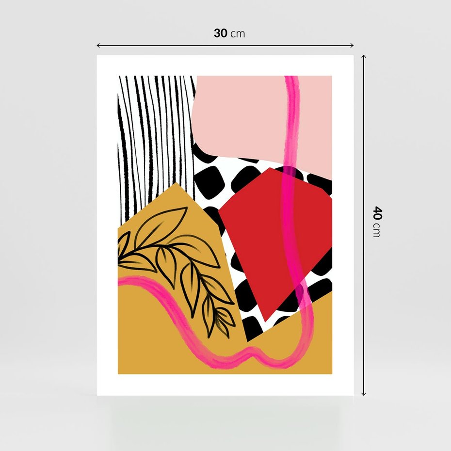 Plakat bez ramy 30x40 - Wnętrza Form - abstrakcyjna kompozycja, różne tekstury