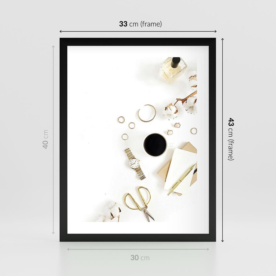 Plakat w ramie 30x40 - Luksusowy Lifestyle - kompozycja lifestyle, fotografia - rama czarna