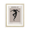 Plakat w ramie 40x50 - Modernistyczna Wizja - plakat modern, czarna postać - rama drewno