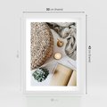Plakat w ramie 30x40 - Przytulna Kompozycja Lifestyle - kompozycja lifestyle, wiklina - rama biała
