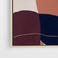 Obraz w ramie 50x50 - Abstrakt Marsala - nieregularne plamy, kształty - rama drewno