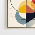 Obraz w ramie 50x50 - Rozbijające Barwne Granice - abstrakcyjna geometryczna kompozycja, koła linie - rama drewno
