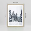 Plakat w ramie 50x70 - Zimowy Las Pod Kołdrą - las, zima - rama drewno