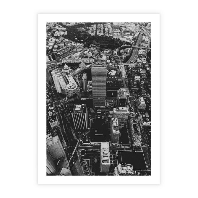 Plakat bez ramy 21x30 - Kontrastujące miasto - miasto, biało