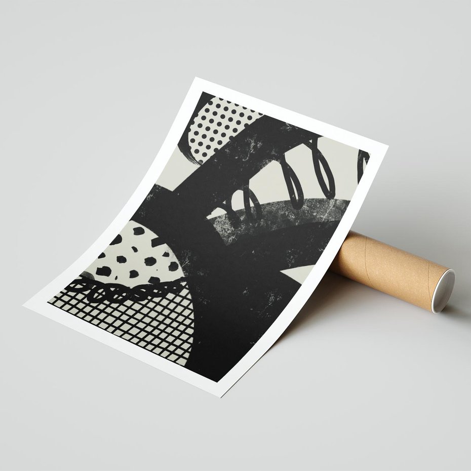 Plakat bez ramy 30x40 - Nieznanie Zaskoczenia - bstrakcyjna mroczna kompozycja, nieregularne