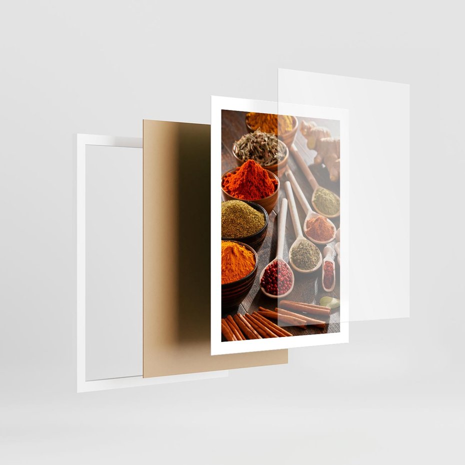 Plakat w ramie 50x70 - Smakowite Aromaty - przyprawy, kuchnia - rama biała