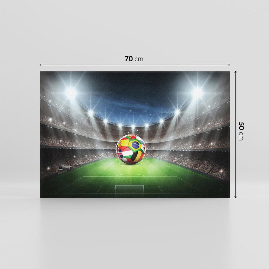 Obraz na płótnie 70x50 - Piłka nożna na stadionie: Pasja sportu - stadion, piłka