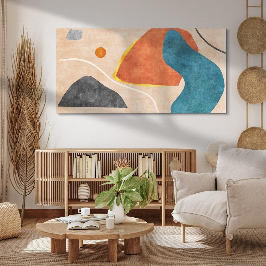 Obraz na płótnie 100x50 - Miedziana Ekspresja - abstrakcyjne kształty, plamy