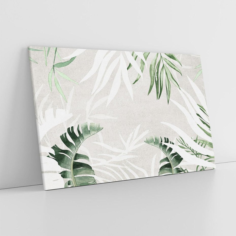 Obraz na płótnie 70x50 - Zielony Raj - monstera, palmy