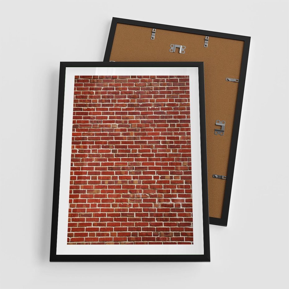 Plakat w ramie 50x70 - Mur z Cegieł - cegły, mur - rama czarna