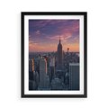 Plakat w ramie 50x70 - Nowy Jork - Błyskawice Manhattanu - Nowy Jork, Manhattan - rama czarna