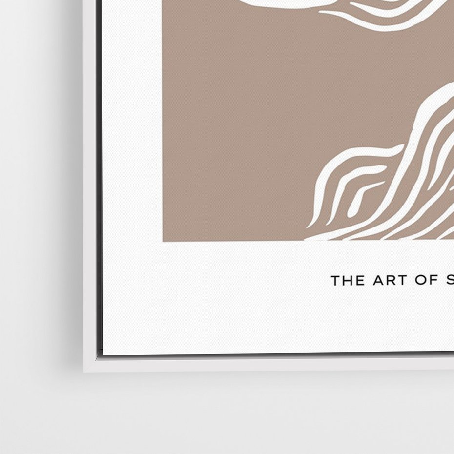 Obraz w ramie 80x120 - Harmonijne Granice - sztuka minimalizmu, biała rycina - rama biała