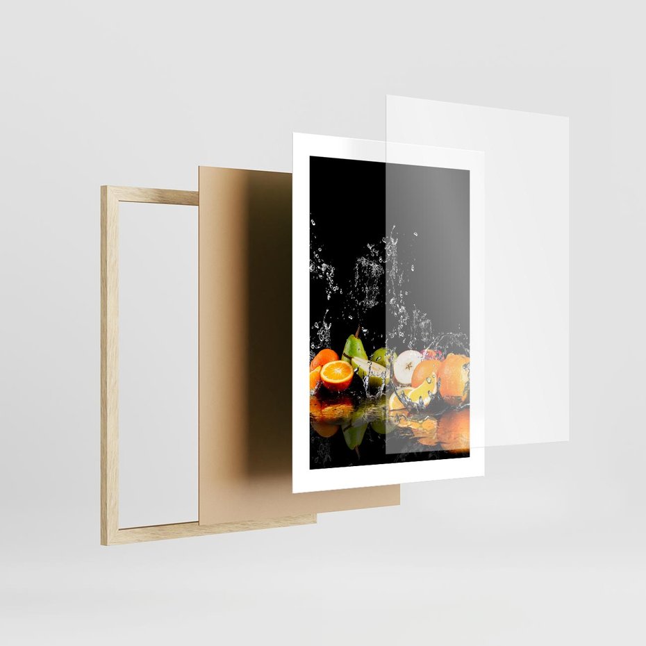 Plakat w ramie 30x40 - Owoce w Restauracji - owoce, kuchnia - rama drewno