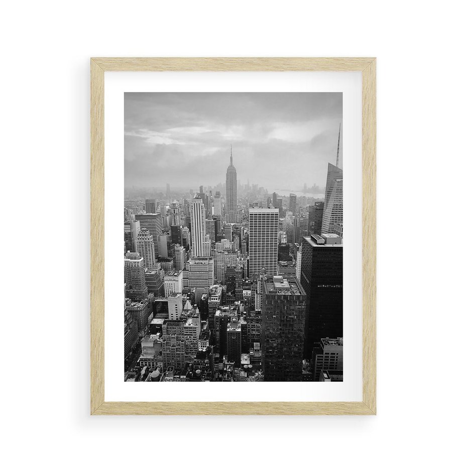 Plakat w ramie 40x50 - Majestatyczne Wysokości - Nowy Jork, wieżowce - rama drewno