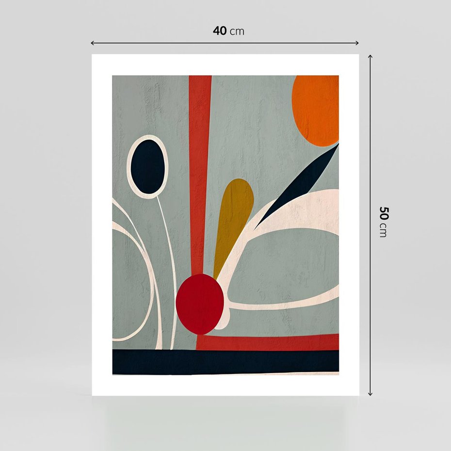 Plakat bez ramy 40x50 - Harmonia Kolorowych Impulsów - abstrakcyjny obraz olejny, dziwne formy