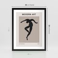 Plakat w ramie 40x50 - Modernistyczna Wizja - plakat modern, czarna postać - rama czarna