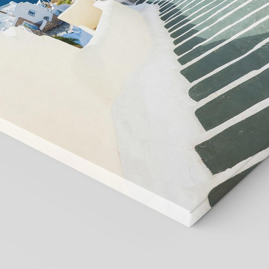 Obraz na płótnie 50x70 - Malowniczy urok wyspy - Santorini, schodki