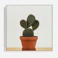 Obraz w ramie 80x80 - Kwiatowy taniec kaktusa - kaktus, kwiat - rama biała