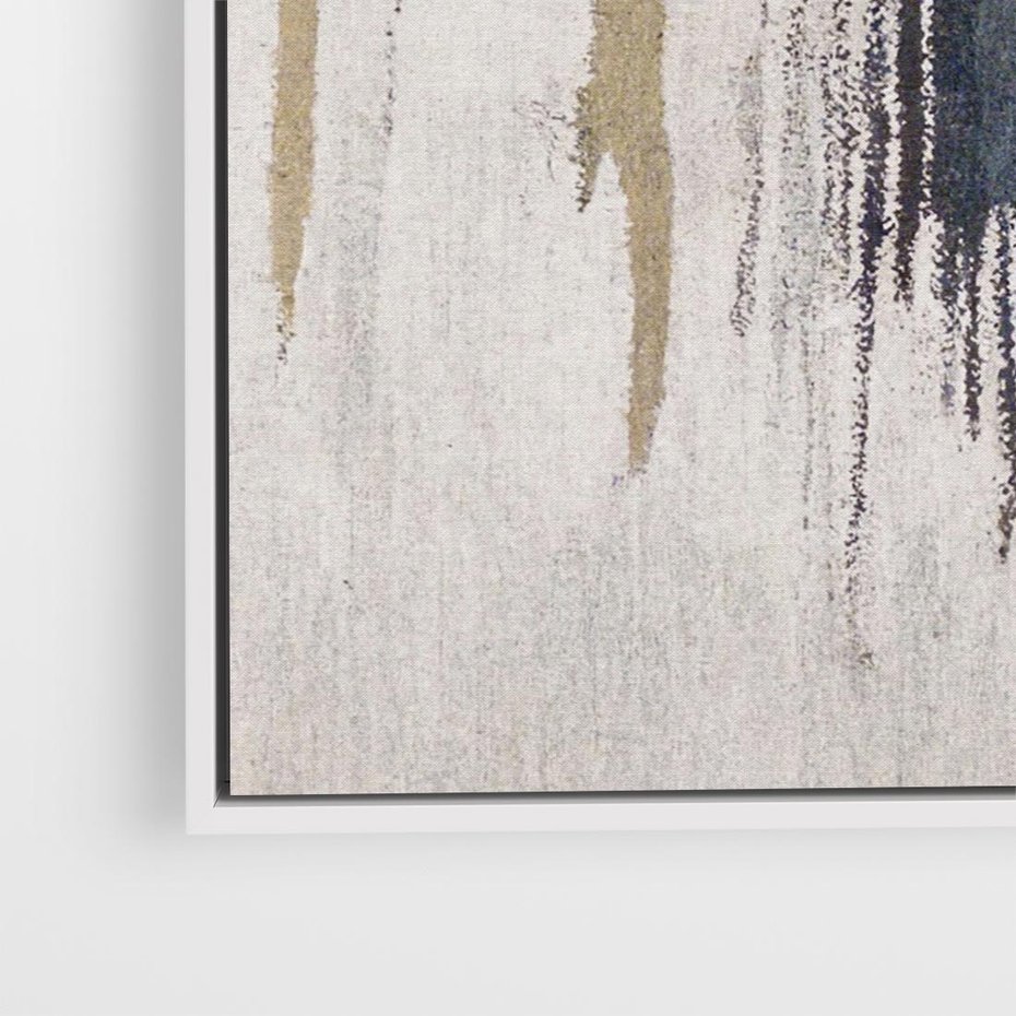 Obraz w ramie 80x80 - Odyseja w świetle i cieniu - abstrakcja, porysowana ściana - rama biała