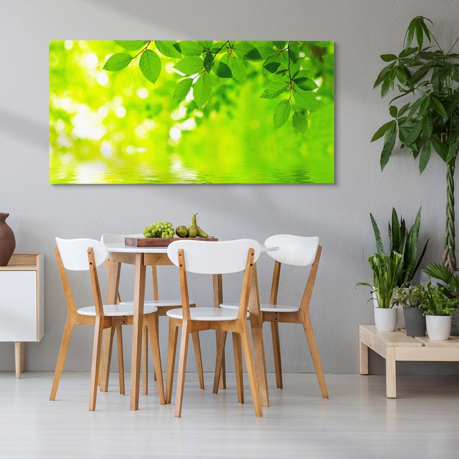 Obraz na płótnie 100x50 - Liście w Wodzie - liście, woda