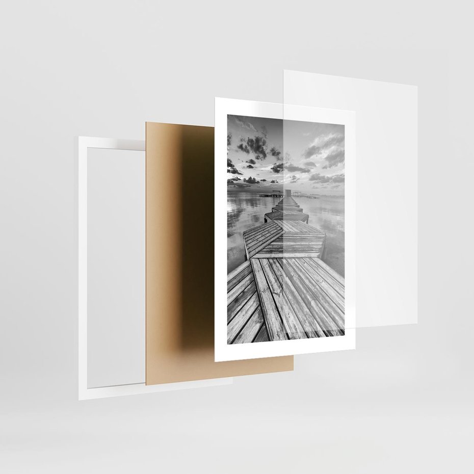Plakat w ramie 30x40 - Pomost nad Morzem - pomost, morze - rama biała