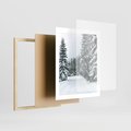 Plakat w ramie 40x50 - Magia Zimy na Obrazie - las, zima - rama drewno