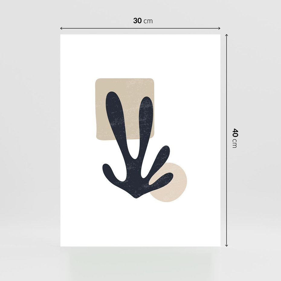 Plakat bez ramy 30x40 - Granatowa Odsłona - minimalistyczna nowczesna grafika, styl matisse