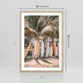 Plakat w ramie 50x70 - Surfingowy Raj - deski surfingowe, na plaży - rama drewno