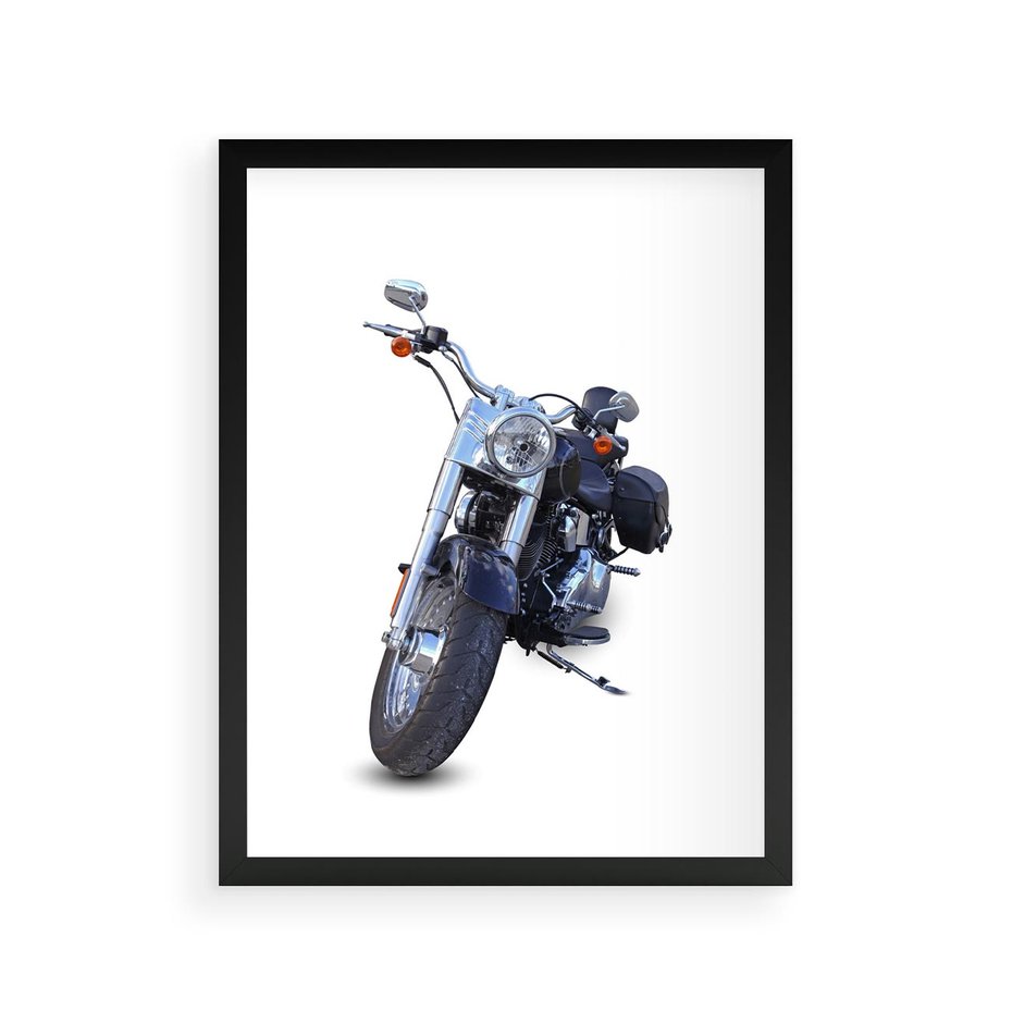 Plakat w ramie 30x40 - Motocykl w ruchu - motor, bike - rama czarna
