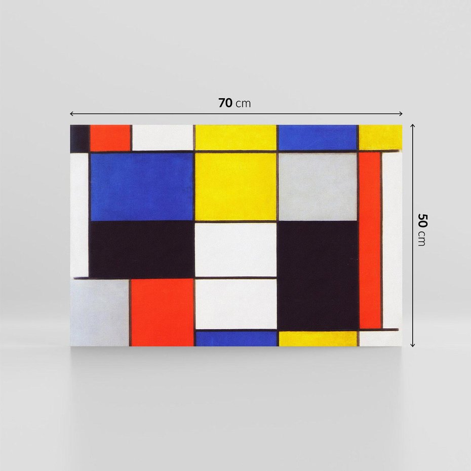 Obraz na płótnie 70x50 - Kompozycja A (1920), Piet Mondrian - Reprodukcja - reprodukcja, obraz na płótnie
